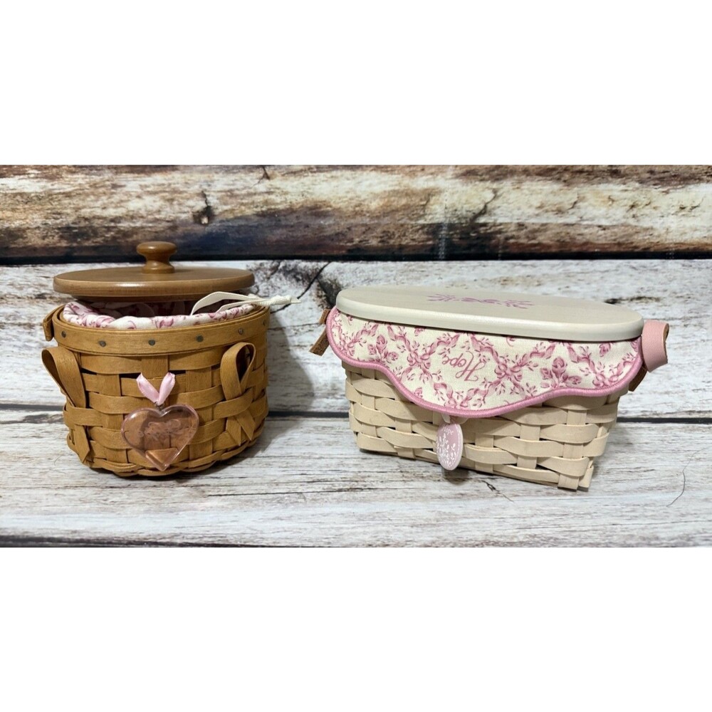 Set of 2 LONGABERGER BREAST CANCER HORIZON OF HOPE BASKET 2005